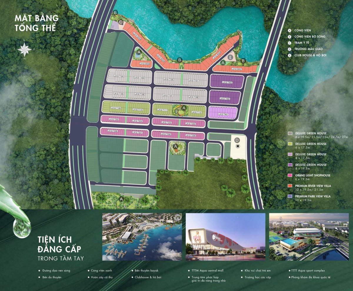 mặt bằng phân lô chi tiết the river park 1 aqua city