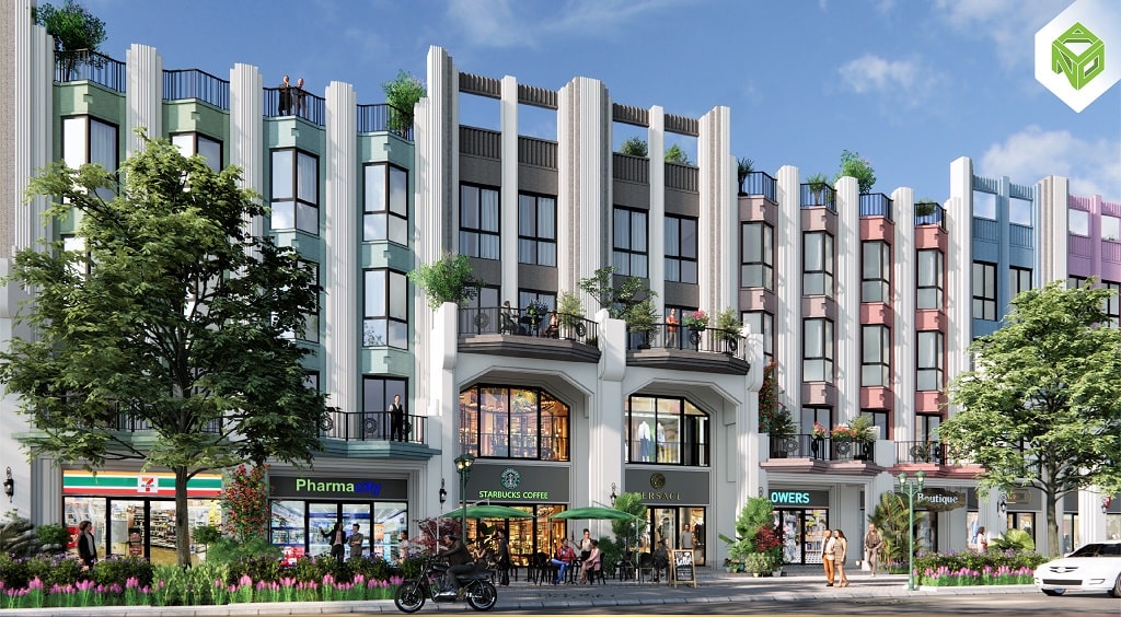 phối cảnh thiết kế Shophouse Art Deco Sun Harbor 1