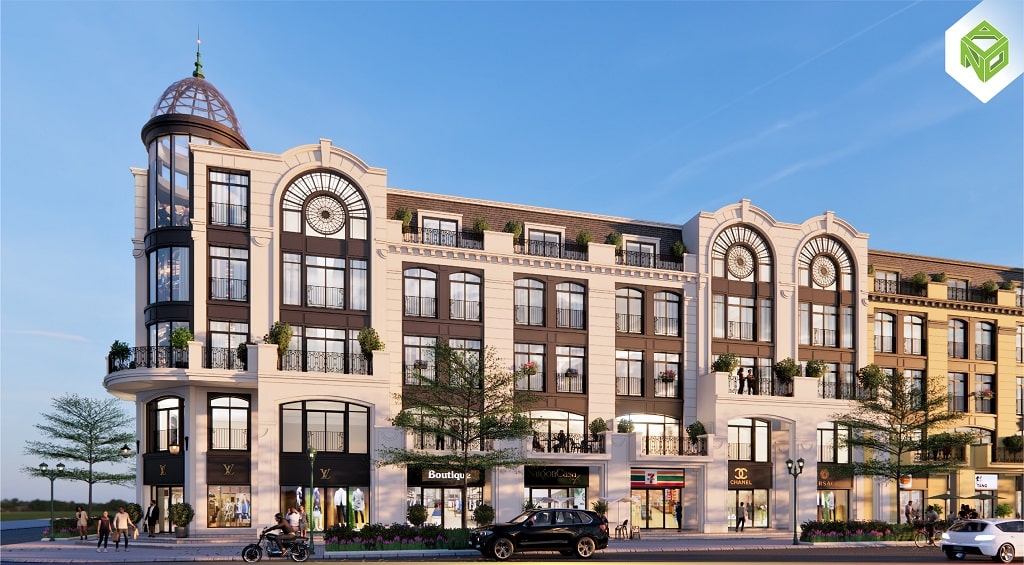 phối cảnh thiết kế Grand Light Shophouse British Royal Style